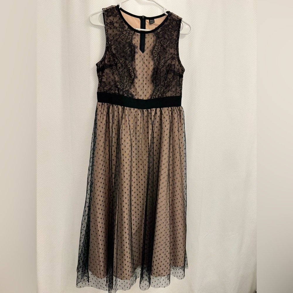 Elegant Black and Tan Dress